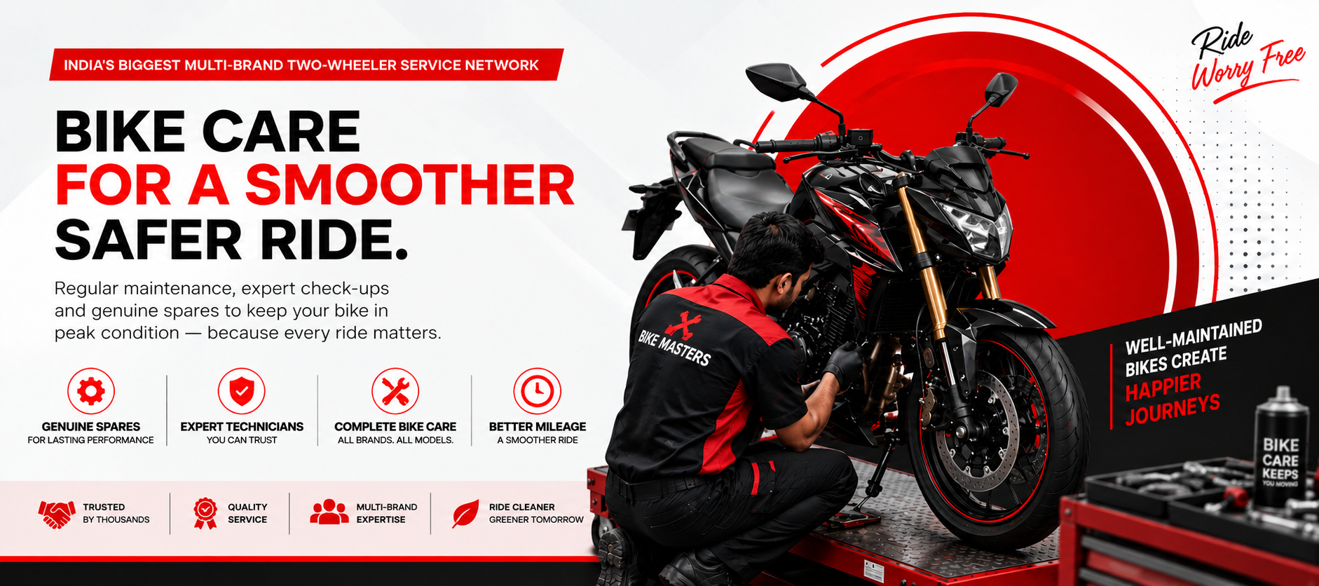 Professional bike and scooter servicing at Bike Masters